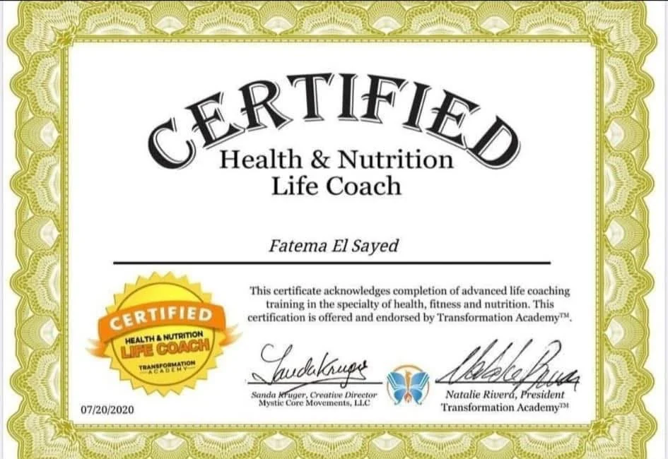 شهادة Health and Nutrition Life Coach